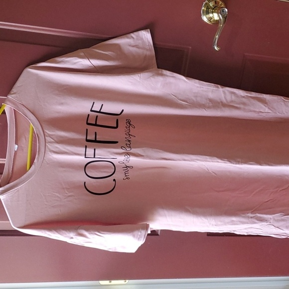 Coffee my Love Language mauve sleep tee size XL - Picture 1 of 8